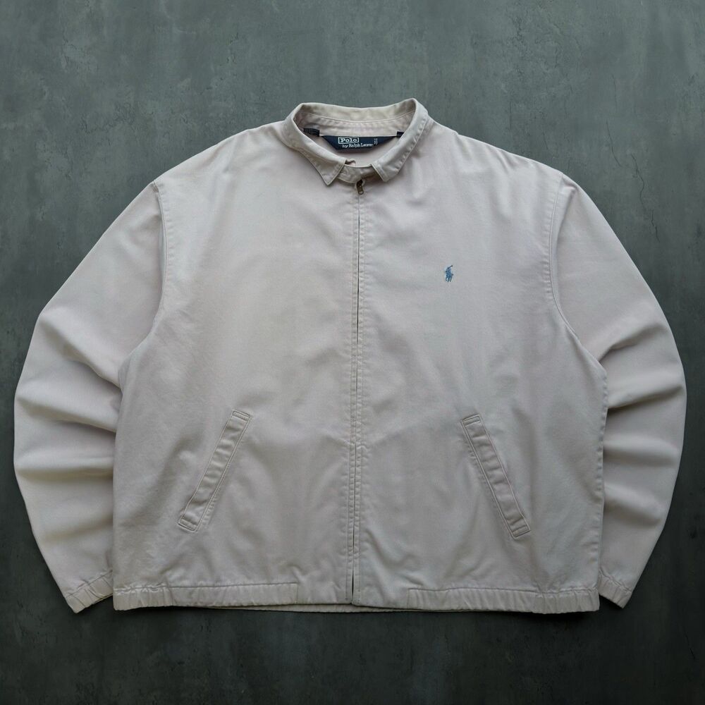 Vintage Polo Ralph Lauren Jacket Men's Size XL Tan Beige Harrington Bomber - Picture 2 of 14